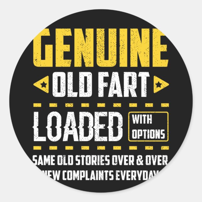 Pegatina Redonda Carácter antiguo original cargado con las opciones (Anverso)