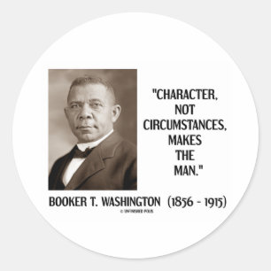 Pegatina Redonda Carácter de Booker T. Washington no circunstancias