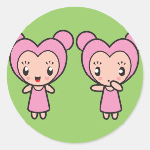 Pegatina Redonda Carácter de signo de la estrella - géminis