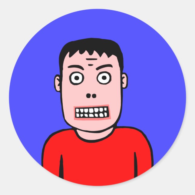 Pegatina Redonda Carácter divertido (Anverso)