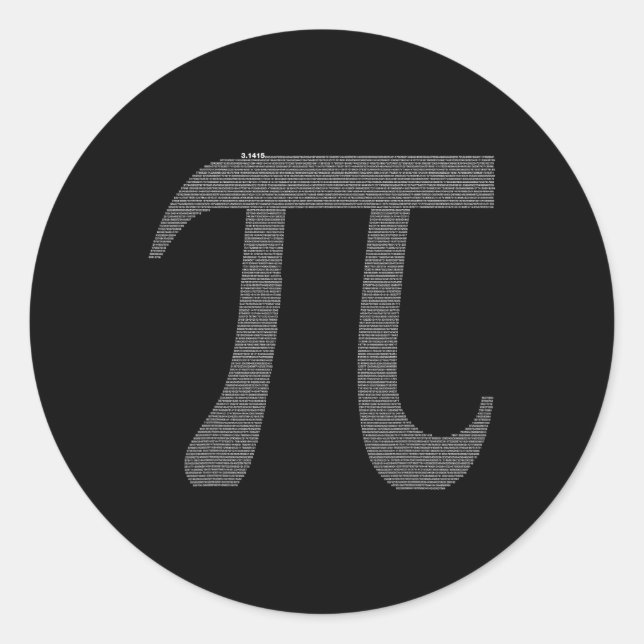 Pegatina Redonda Carácter Pi Con 10 (Anverso)