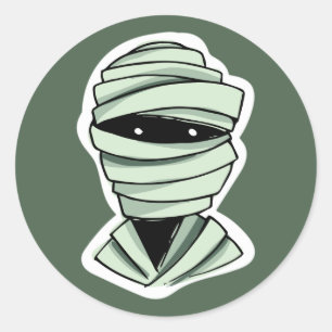 Pegatina Redonda Caracteres de Halloween pegatinas de color persona