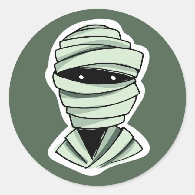 Pegatina Redonda Caracteres de Halloween pegatinas de color persona (Anverso)