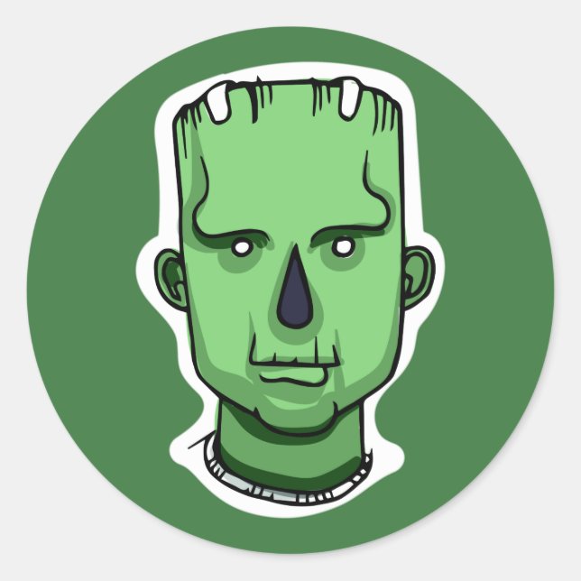 Pegatina Redonda Caracteres de Halloween pegatinas de color persona (Anverso)