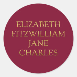 Pegatina Redonda Caracteres principales del orgullo y los prejuicio