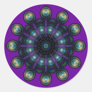 Pegatina Redonda Caras de reloj - Apofisis fractal