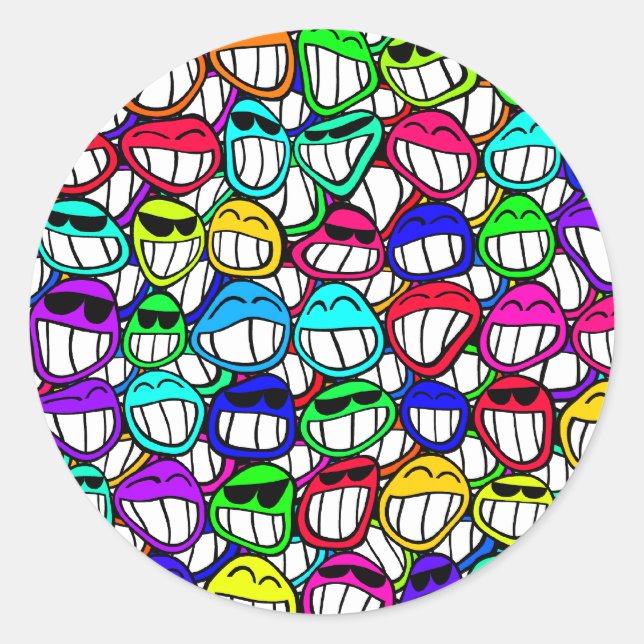 Pegatina Redonda Caras sonrientes de Guay (Anverso)