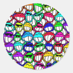 Pegatina Redonda Caras sonrientes de Guay