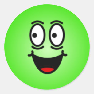 Pegatina Redonda Caras sonrientes tontas de lujo
