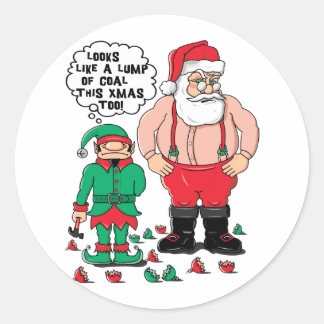 Pegatina Redonda Carbón Para Navidades