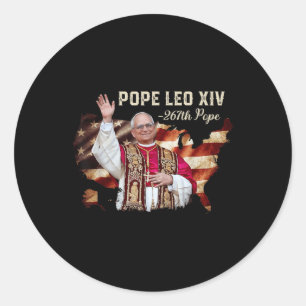 Pegatina Redonda Cardenal Papa Robert Prevost - Papa León Xiv Ameri