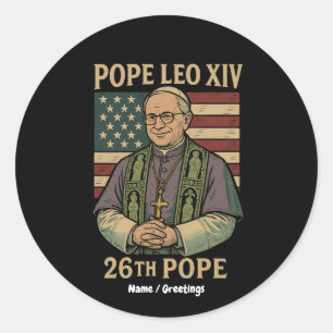 Pegatina Redonda Cardenal Robert Prevost electo Papa León XIV