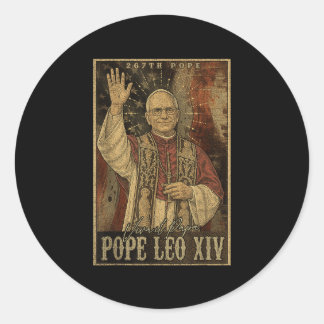 Pegatina Redonda Cardenal Robert Prevost Papa Leo Xiv