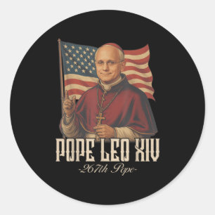 Pegatina Redonda Cardenal Robert Prevost Papa Leo Xiv _8