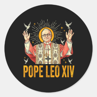 Pegatina Redonda Cardenal Robert Prevost Papa León Xiv 0