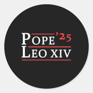 Pegatina Redonda Cardenal Robert Prevost Pope Leo Xiv, Bandera De L