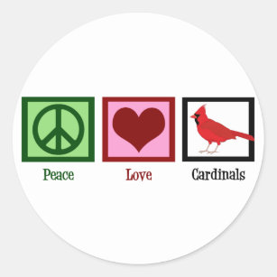 Pegatina Redonda Cardenales de amor por la paz