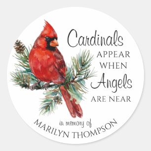 Pegatina Redonda Cardenales Memoriales Aparecen Cuando Los Ángeles