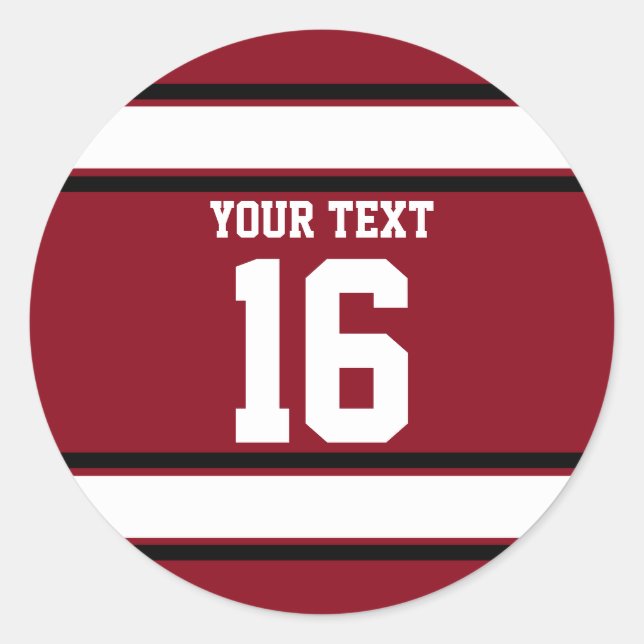Pegatina Redonda Cardenales personalizados de bandas deportivas roj (Anverso)