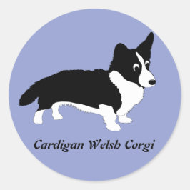 Pegatina Redonda Cardigan Welsh Corgi