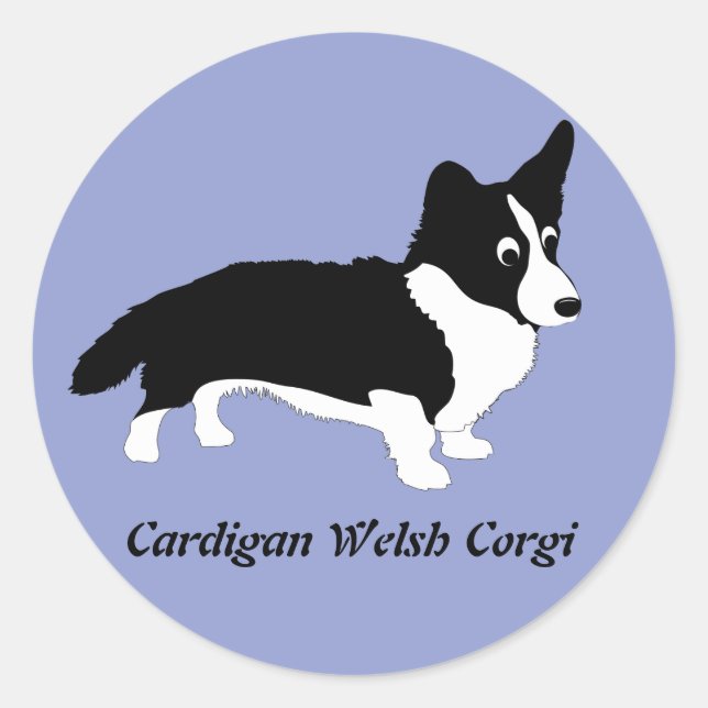Pegatina Redonda Cardigan Welsh Corgi (Anverso)
