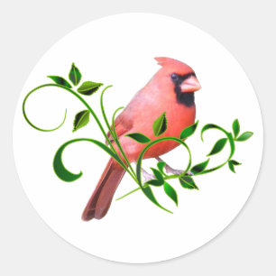 Pegatina Redonda Cardinal