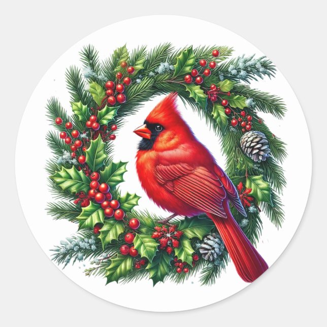 Pegatina Redonda Cardinal Stickers (Anverso)