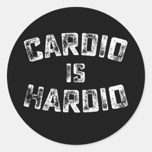Pegatina Redonda Cardio Is Hardio Fitness Gym Workout