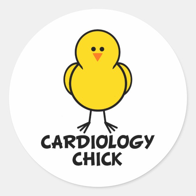 Pegatina Redonda Cardiología Chick (Anverso)