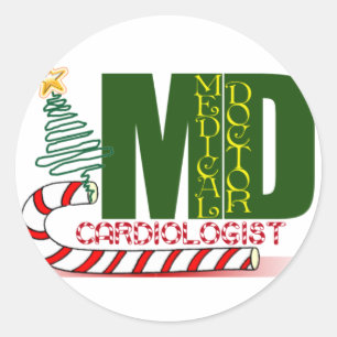 Pegatina Redonda CARDIOLOGISTA navidad