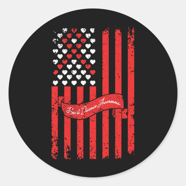 Pegatina Redonda Cardiólogo consciente de la enfermedad (Anverso)