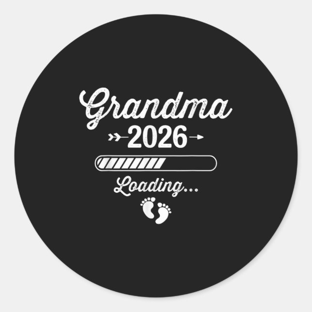 Pegatina Redonda Carga de Abuela 2026 (Anverso)