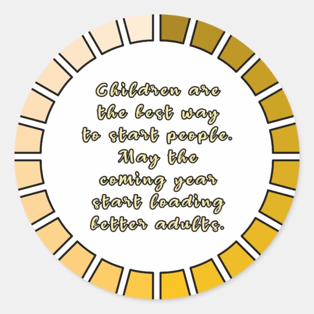 Pegatina Redonda Carga de Año Nuevo (Anverso)