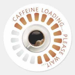 Pegatina Redonda Carga de cafeína
