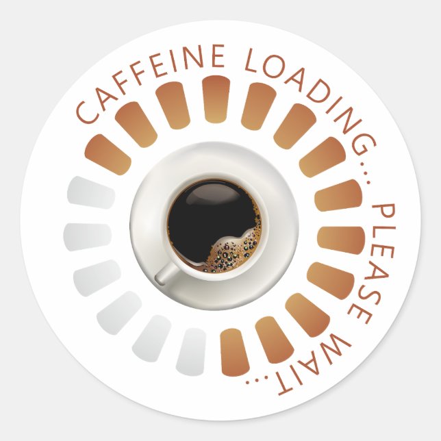 Pegatina Redonda Carga de cafeína (Anverso)