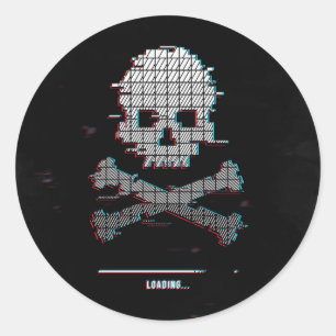 Pegatina Redonda Carga de Glitch
