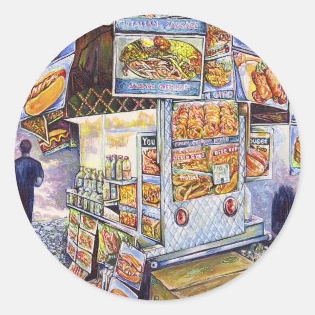 Pegatina Redonda Carga de trabajo artística extraordinaria (Anverso)