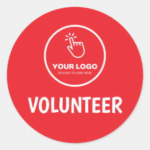 Pegatina Redonda Carga fácil de tu Personalizado de logotipo Volunt