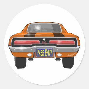 Pegatina Redonda Cargador de 1969 Dodge