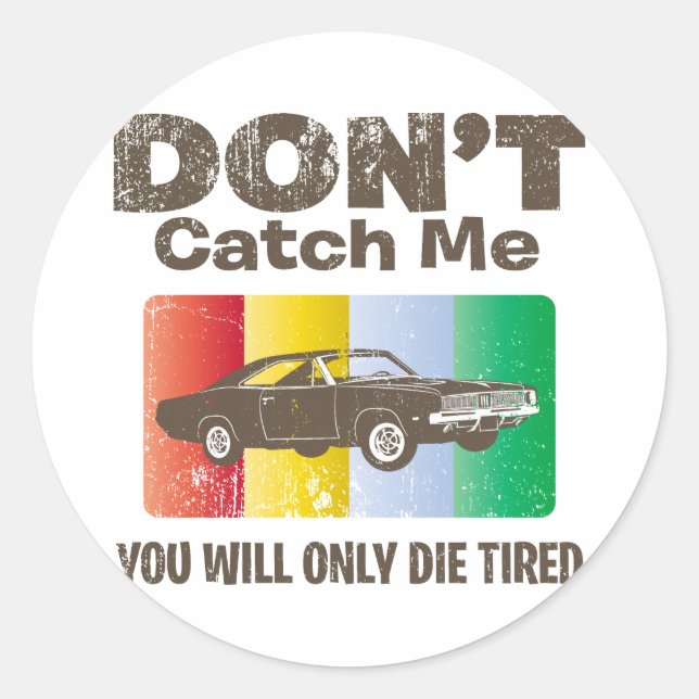 Pegatina Redonda Cargador Dodge Hemi 1969 (Anverso)