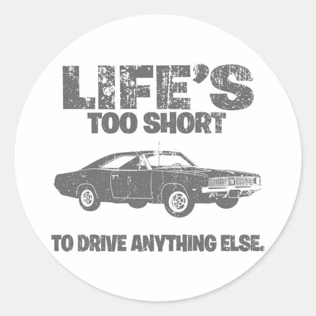 Pegatina Redonda Cargador Dodge Hemi 1969 (Anverso)