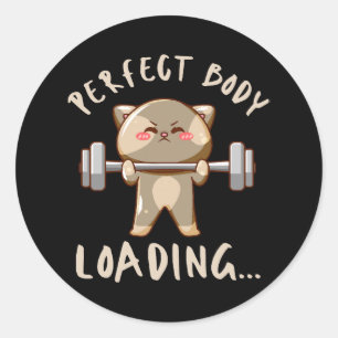 Pegatina Redonda Cargando cuerpo perfecto...