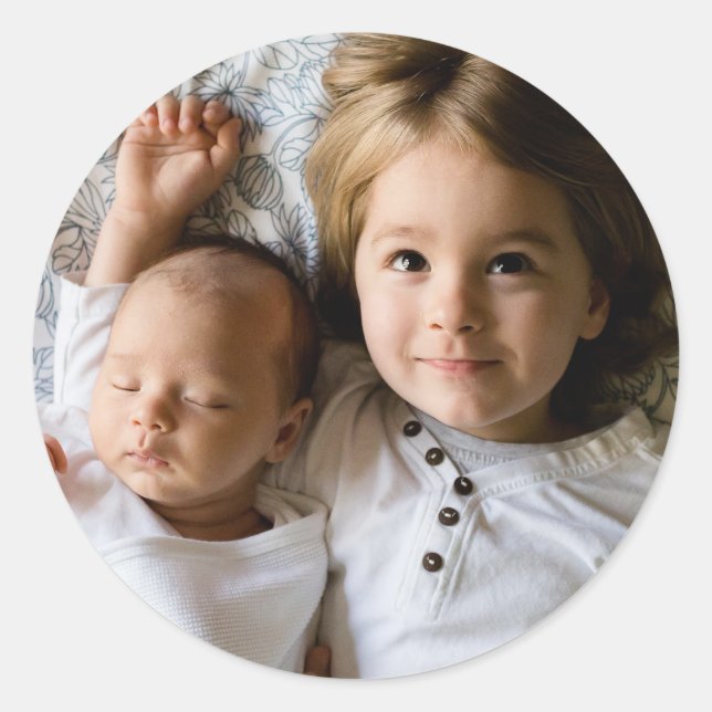 Pegatina Redonda Cargar tu foto (Anverso)