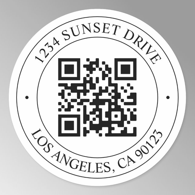 Pegatina Redonda Cargar tu propio código QR y texto de Personalizab (Subido por el creador)