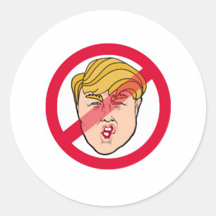 Pegatina Redonda Caricatura ANTI de DONALD - Anti-Triunfo -