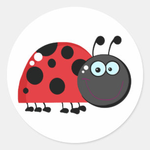 Pegatina Redonda Caricatura de Ladybug