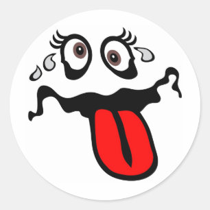 Pegatina Redonda Caricatura divertida