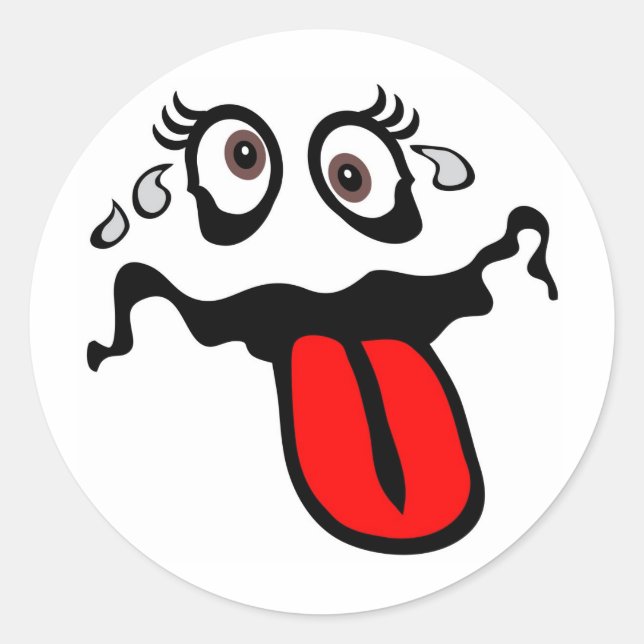 Pegatina Redonda Caricatura divertida (Anverso)