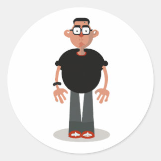 Pegatina Redonda Caricatura única