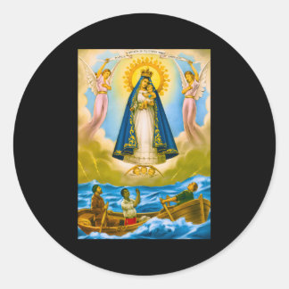 Pegatina Redonda Caridad Del Cobre Cuba Santeria Oshun